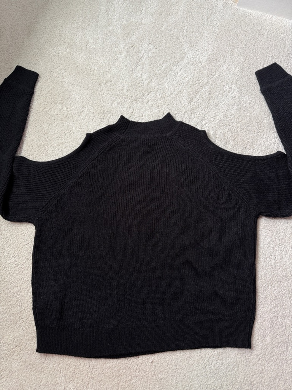 H&M Black Off-the-Shoulder Cold-Shoulder Knit Sweater - Picture 6 of 11